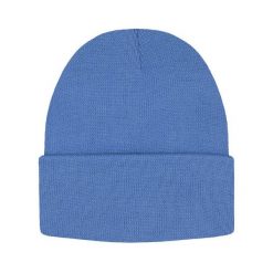 Jednokolorowa Czapka Zimowa Typu Beanie – Zimowa - Niebieska. Niebieskie czapki męskie His Story, na jesień, bez wzorów. Za 40.00 zł.