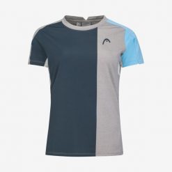 T-Shirt damski PADEL Tech. Niebieskie t-shirty damskie Head, s, bez wzorów, z meshu, sportowe, bez kołnierzyka, bez ramiączek. W wyprzedaży za 161.00 zł.