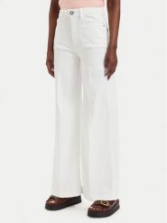 Guess Jeansy W6GA1C D0708 Kremowy Wide Leg. Białe jeansy damskie Guess, z aplikacjami, z bawełny. Za 524.99 zł.