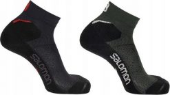 Skarpety sportowe do biegania Salomon Speedcross Ankle 2 pary. Czarne skarpety męskie Salomon, bez wzorów, z elastanu. Za 105.00 zł.