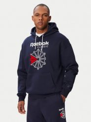 Reebok Bluza Hainrich RK25734CCM Granatowy Regular Fit. Niebieskie bluzy męskie Reebok, m, bez wzorów, z bawełny, bez ramiączek, bez kaptura. Za 249.99 zł.