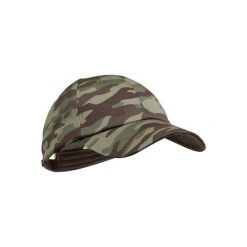 Czapka z daszkiem myśliwska Steppe 100 camo. Brązowe czapki damskie SOLOGNAC, bez wzorów, z bawełny, sportowe. Za 19.99 zł.