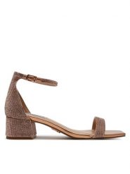 Steve Madden Sandały Gena-R SM11003580 Różowy. Czerwone sandały damskie Steve Madden, bez wzorów, z materiału, bez obcasa, na słupku, bez zapięcia. Za 399.99 zł.