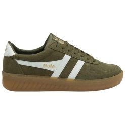 Zamszowe buty sportowe Gola Grandslam Suede. Białe buty sportowe męskie Gola, bez wzorów, z zamszu, bez zapięcia. Za 470.50 zł.