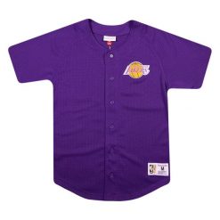 Koszula Los Angeles Lakers. Fioletowe koszule męskie Mitchell & Ness, m, bez wzorów, sportowe, bez kołnierzyka, bez ramiączek. Za 477.50 zł.