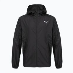 Kurtka do biegania męska PUMA Run AOP Lightweight Jacket. Czarne kurtki męskie Puma, l, bez wzorów, z materiału, bez kaptura. Za 199.99 zł.