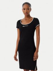 Karl Lagerfeld Jeans Sukienka codzienna B2W13045 Czarny Slim Fit. Czarne sukienki damskie Karl Lagerfeld Jeans, na co dzień, l, bez wzorów, z jeansu, bez kołnierzyka, bez ramiączek, proste. Za 417.99 zł.