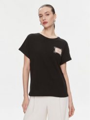 TWINSET T-Shirt 241TP2211 Czarny Regular Fit. Czarne t-shirty damskie Twinset, s, bez wzorów, z bawełny, bez kołnierzyka, bez ramiączek. Za 809.99 zł.