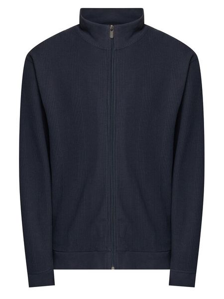 BOSS Bluza Structure 50559332 Granatowy Regular Fit. Niebieskie bluzy męskie Boss, m, bez wzorów, z bawełny, bez ramiączek, bez kaptura. Za 449.99 zł.