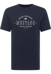Męski T-Shirt Mustang Style Alex Dark Sapphire 1017999 4136. Niebieskie t-shirty męskie Mustang, m, bez wzorów, bez kołnierzyka, bez ramiączek. Za 79.99 zł.