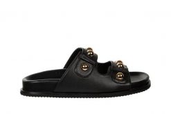 Klapki Gioseppo Wrentham Black 602214, Czarny, Skóra naturalna - 41. Czarne klapki damskie Gioseppo, bez wzorów, ze skóry, eleganckie, bez obcasa, bez zapięcia. W wyprzedaży za 179.10 zł.