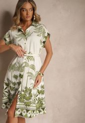 Zielona Sukienka Oversize z Wiskozą o Koszulowym Kroju Folavira. Zielone sukienki damskie Renee, na co dzień, na lato, l, bez wzorów, z wiskozy, eleganckie, bez kołnierzyka, bez ramiączek, midi, koszulowe. Za 69.99 zł.