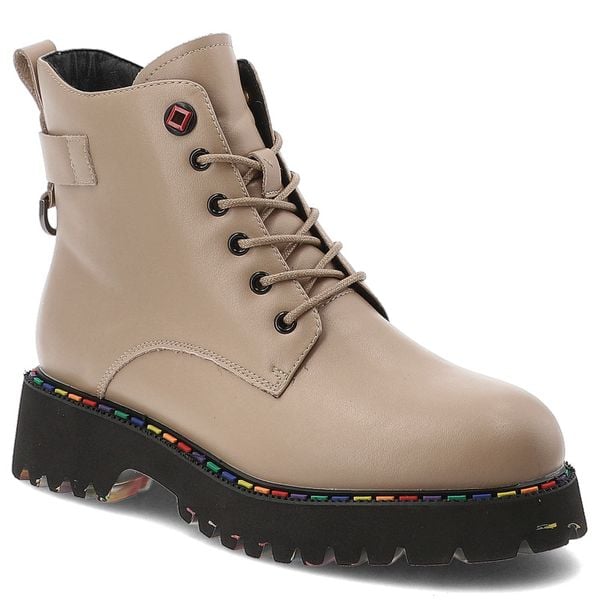 Beżowe Trapery Artiker Modne Buty Damskie. Brązowe trapery damskie Artiker, ze skóry, bez zapięcia. Za 271.99 zł.