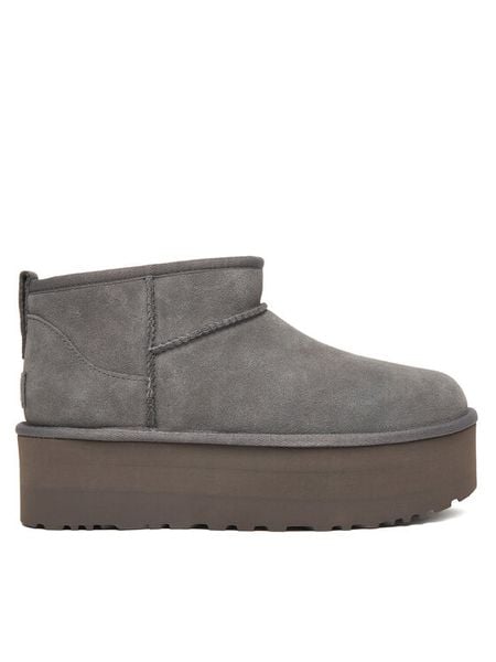 Ugg Śniegowce W Classic Ultra Mini Platform 1135092 Szary. Szare śniegowce damskie UGG, ze skóry, bez zapięcia. Za 759.99 zł.