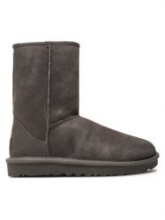 Ugg Śniegowce W Classic Short II 1016223 Szary. Szare śniegowce damskie UGG, ze skóry, bez zapięcia. Za 939.99 zł.