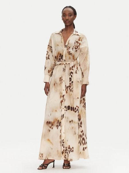 ACCESS FASHION Sukienka koszulowa 53-3392-0051 Beżowy Regular Fit. Brązowe sukienki damskie ACCESS FASHION, bez wzorów, z bawełny, bez kołnierzyka, bez ramiączek, koszulowe. Za 489.99 zł.