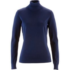 Sweter z golfem. Czarne swetry nierozpinane damskie bonprix, bez wzorów, bez kołnierzyka, bez ramiączek. Za 92.99 zł.