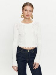 Guess Sweter Adaline W4GR08 Z2U00 Écru Regular Fit. Swetry nierozpinane damskie Guess, s, z aplikacjami, z syntetyku, bez kołnierzyka, bez ramiączek. Za 219.99 zł.