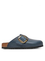 Birkenstock Klapki Boston Bb Shearling Leoi 1028014 Granatowy. Niebieskie klapki damskie Birkenstock, bez wzorów, ze skóry, bez obcasa, bez zapięcia. Za 899.99 zł.