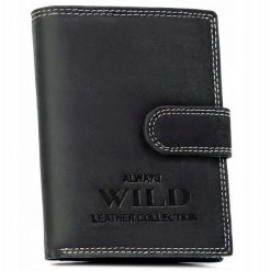 Portfel męski Always Wild N4L-CHM-BL czarny. Czarne portfele męskie Always Wild, bez wzorów, z nubiku. Za 44.99 zł.