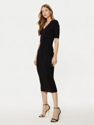 Guess Sukienka dzianinowa W5RK11 Z2V62 Czarny Bodycon Fit. Czarne sukienki damskie Guess, l, z aplikacjami, z dzianiny, bez kołnierzyka, bez ramiączek, bodycon. Za 309.99 zł.