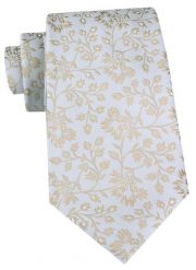 Męski Krawat - Chattier - Popielato-Błękitny z Kwiatowym Wzorem. Niebieskie krawaty i muchy Chattier, bez wzorów, z tkaniny, eleganckie. Za 55.00 zł.