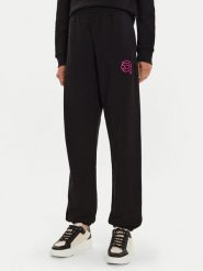 KARL LAGERFELD Spodnie dresowe 246W1012 Czarny Regular Fit. Czarne spodnie dresowe damskie KARL LAGERFELD, bez wzorów, z bawełny. Za 509.99 zł.