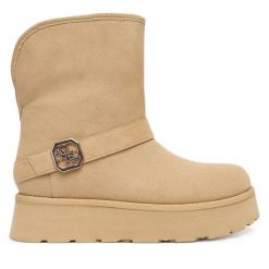 Śniegowce Guess. Brązowe śniegowce damskie Guess, bez zapięcia. Za 579.99 zł.