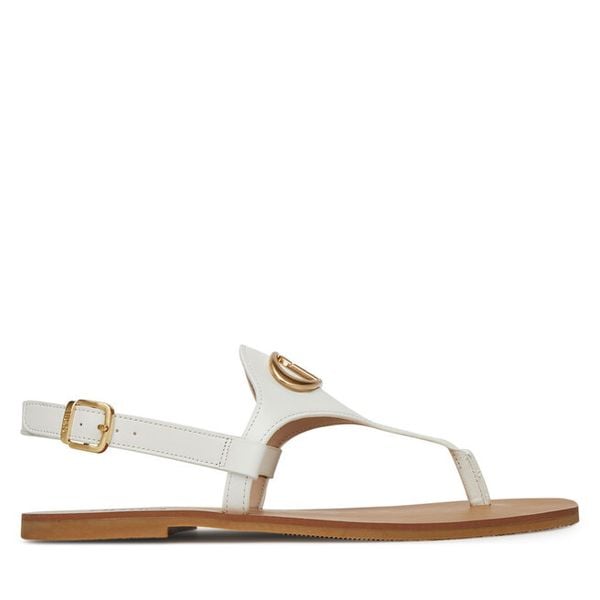 Sandały Liu Jo. Białe sandały damskie Liu Jo, bez wzorów, bez obcasa, na płaskiej podeszwie, bez zapięcia. Za 449.99 zł.