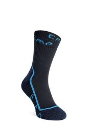Skarpety turystyczne CMP Trekking Sock Poly Mid. Niebieskie skarpety męskie CMP, bez wzorów, z elastanu. Za 39.99 zł.