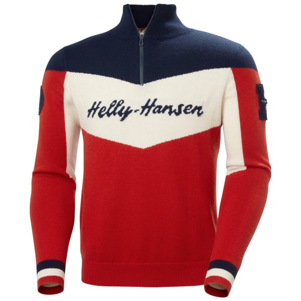 Sweter 1/4 zip Helly Hansen Apres. Czerwone swetry męskie Helly Hansen, na zimę, bez wzorów, retro, bez kołnierzyka, bez ramiączek. Za 773.00 zł.