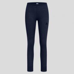 Legginsy termoaktywne damskie Odlo ACTIVE WARM ECO. Niebieskie legginsy sportowe damskie ODLO, m, bez wzorów, z materiału, z podwyższonym stanem. Za 249.99 zł.