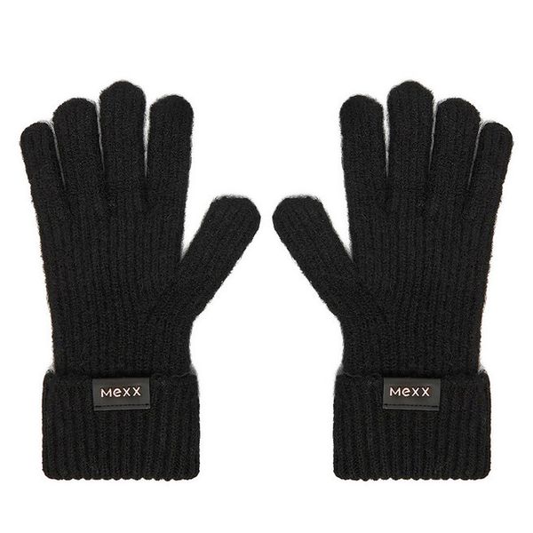 Rękawiczki MEXX. Czarne rękawiczki damskie Mexx, bez wzorów, z dzianiny. Za 49.99 zł.