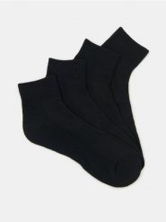 Skarpetki z bawełną 4 pack - czarny. Czarne skarpety męskie Sinsay, bez wzorów, z bawełny. Za 15.99 zł.