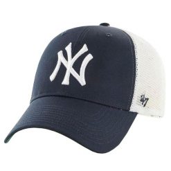 Czapka z daszkiem 47 Brand NY New York Yankees Branson B-BRANS17CTP-BK. Czarne czapki damskie 47 Brand, bez wzorów. Za 92.00 zł.