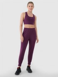 4F Spodnie treningowe szybkoschnące damskie - fioletowe XL. Fioletowe spodnie dresowe damskie 4F, bez wzorów, z dzianiny, sportowe, na fitness i siłownię. W wyprzedaży za 149.99 zł.