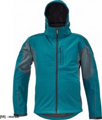 CERVA DAYBORO softshell - męska kurtka softshellowa, odpinany kaptur, odblaskowe elementy, 100% poliester - morski 3XL. Zielone kurtki męskie CERVA, m, bez wzorów, z poliesteru, bez kaptura. Za 232.39 zł.