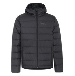 Kurtka puchowa męska Jack Wolfskin Ather Down Hoody. Czarne kurtki sportowe męskie Jack Wolfskin, na jesień, l, bez wzorów, z materiału, z kapturem, wspinaczkowe. Za 682.60 zł.