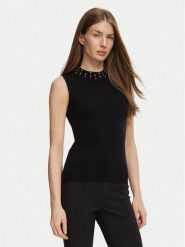 Marciano Guess Top G6BR14 Z1595 Czarny Regular Fit. Czarne topy damskie Marciano Guess, xs, z aplikacjami, bez kołnierzyka, bez ramiączek. Za 519.99 zł.
