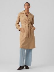 Vero Moda Trencz Lou 10257581 Beżowy Regular Fit. Brązowe płaszcze damskie Vero Moda, l, bez wzorów, z syntetyku, bez kołnierzyka, bez kaptura. Za 279.99 zł.