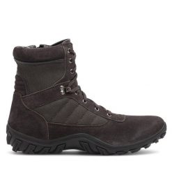 Trzewiki Lasocki. Szare botki męskie Lasocki, bez wzorów, bez obcasa, bez zapięcia. Za 139.99 zł.