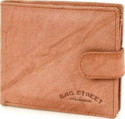 Bag Street Camel Bag Street Portfel Skórzany Męski poziomy na karty 883. Brązowe portfele męskie Bag Street, bez wzorów. Za 48.39 zł.