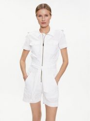 Aeronautica Militare Kombinezon 241TU130DCT3309 Biały Regular Fit. Białe sukienki damskie Aeronautica Militare, bez wzorów, z bawełny, bez kołnierzyka, bez ramiączek. Za 699.99 zł.