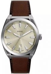 Zegarek Fossil Zegarek Męski Fossil Everett FS6071 Classic Silver Beige Dial Brown Leather. Brązowe zegarki męskie FOSSIL, bez wzorów. Za 452.99 zł.