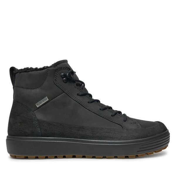 Trzewiki ECCO. Czarne botki męskie ecco, bez wzorów, bez obcasa, bez zapięcia. Za 639.99 zł.