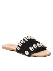 Manebi Klapki Sandals - Yucatan S 2.9 Y0 Czarny. Czarne klapki damskie Manebi, bez wzorów, z materiału, bez obcasa, bez zapięcia. Za 369.99 zł.