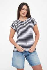 T-shirt damski w paski Tulia JOOP!. T-shirty damskie JOOP!, xxs, bez wzorów, bez kołnierzyka, bez ramiączek. Za 399.00 zł.