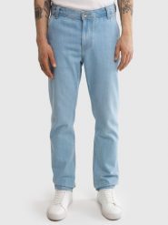 Jeansy męskie z prostą nogawką z kolekcji Authentic jasnoniebieskie Workwear Trousers 253. Niebieskie jeansy męskie BIG STAR, z denimu, eleganckie. W wyprzedaży za 219.99 zł.