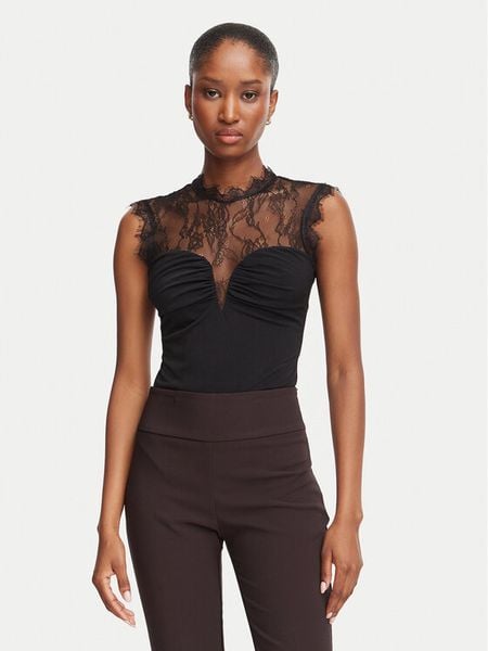 Rinascimento Body CFC0130488003 Czarny Slim Fit. Czarne body Rinascimento, bez wzorów, z syntetyku. Za 469.99 zł.