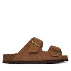 Klapki Scholl. Brązowe klapki damskie Scholl, bez wzorów, bez obcasa, bez zapięcia. Za 379.99 zł.